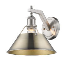 Golden 3306-1W PW-AB - Yep by Golden Lighting Orwell 1-light Wall Sconce in Pewter and Aged Brass shade